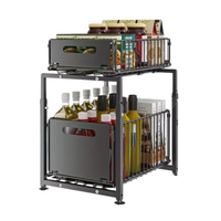 2-Tier Under Sink Storage Rack with Drawers-0