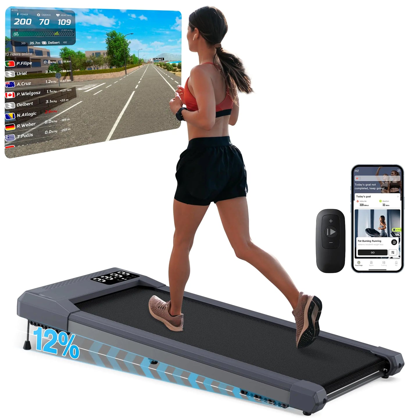 Underdesk Walking Pad - 3 in 1 Incline treadmill